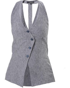 Metamorph Sleeveless Linen Top - Grey