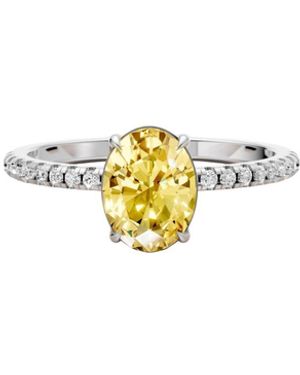 Aya Fine Jewelry Lab Grown Diamond Oval Engagement Ring - Metallic
