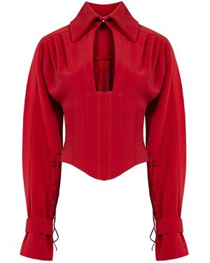 Pcfg Your Itch Corset Blouse - Red