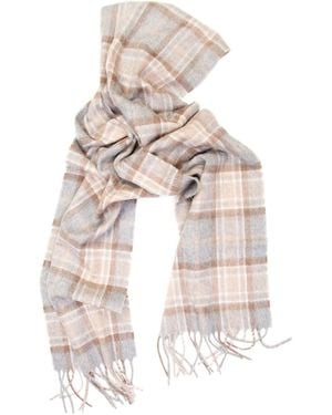 Kinalba Neutrals Oban Natural Mackellar Cashmere Scarf - Pink