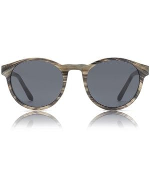 A.Kjærbede Marvin Sunglasses Striped Horn - Grey
