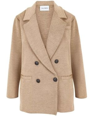 SALANIDA Forza Knitted 100% Merino Blazer Beige - Natural