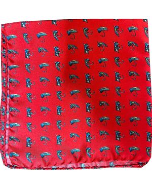 Lazyjack Press Show Me Your Fly Pocket Square - Red