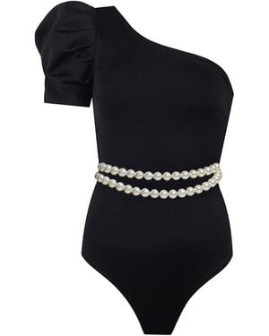 Nur Karaata Marmi Pearl Swimsuit - Black