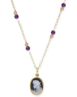 Vintouch Italy Little Lovelies-Plated Cameo Necklace - Metallic