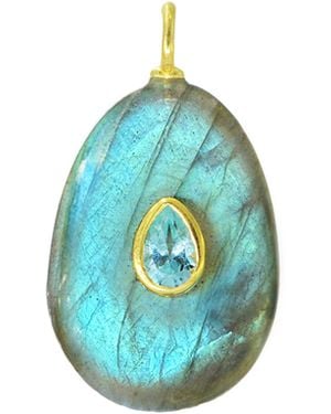 KAMARIA Labradorite Gemstone Pendant With Topaz - Blue