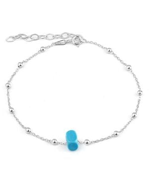 Spero London Sterling Beaded Satellite Chain Bracelet With Gemstone - Blue