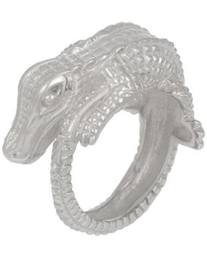 Zoe & Morgan Crocodile Ring - White