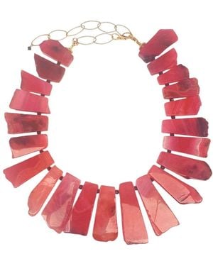 Way to Chic Agate Statement Necklace - Red