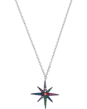 Spero London Sterling Starburst Necklace - Metallic