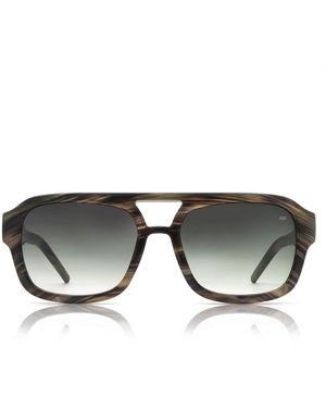 A.Kjærbede Kaya Sunglasses Striped Horn - Black