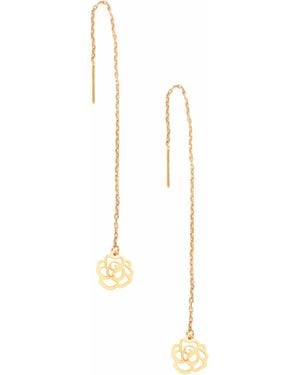 Sarvin Flower Shape Drop Earrings - White