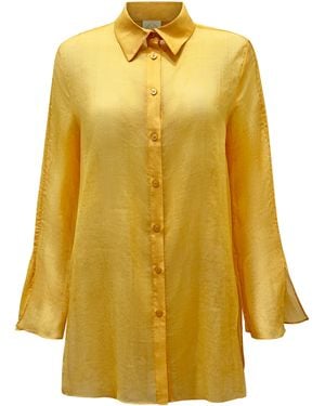 Why Mary Tuscan Sun Linen Shirt - Yellow