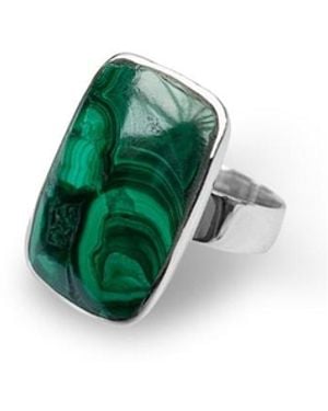 FV Jewellery La Stèle Malachite Rectangle Ring - Green