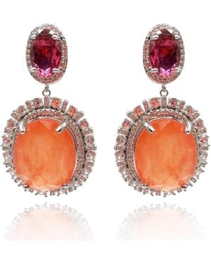 Michael Nash Jewelry Gemma Flawed & Fourmaline Glass Clip Drop Earrings - Multicolour