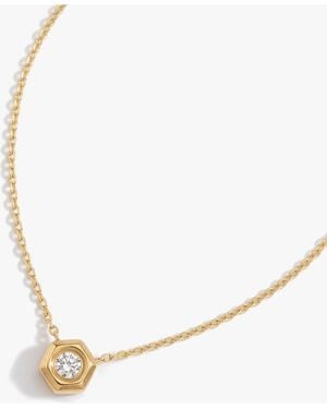 Elk & Bloom 14K Solitaire Pendant Choker Necklace - White