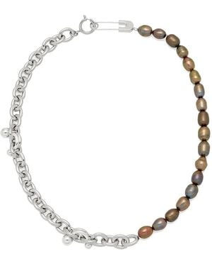 Potoska Link Pearl Necklace - Metallic