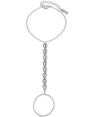 Adriana Pappas Designs Crystal Rain Hand Bracelet - White