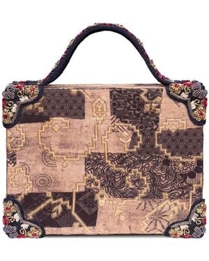 Simitri Desert Brocade Briefcase Bag - Pink