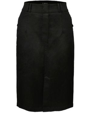 Smart and Joy Pencil Cotton Skirt - Black