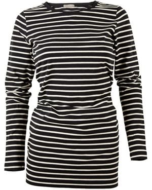 Cove Striped Long Length Layering Tee - Black