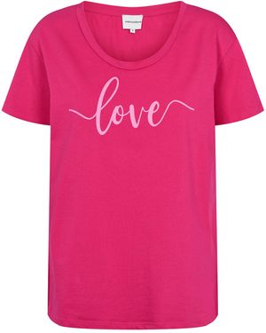 American Dreams T-Shirt Love Cotton Tee W/Light Letters - Pink