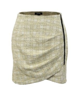 Smart and Joy Short Skirt With Side Drape And Bias - Green