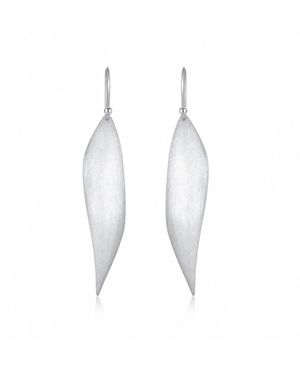 Ormiro Wind Leaf Earrings - White