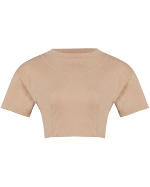 Pcfg Neutrals Free Heaven Crop Tshirt - Natural