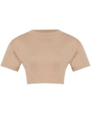Pcfg Neutrals Free Heaven Crop Tshirt - Natural