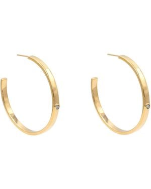 Cier Diamond Classic Hoop Earrings - Metallic