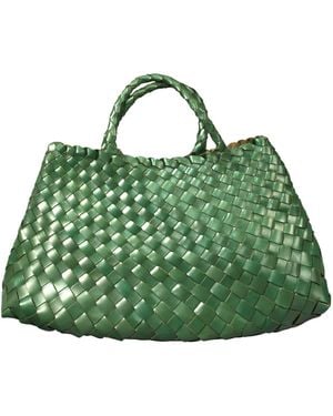 Rimini Hand Woven Leather Tote 'Adelina' - Green