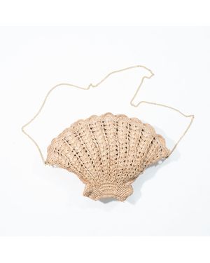 Zanatany Concepts Shell Raffia Bag - Natural