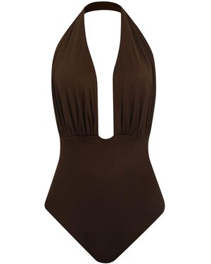 NUAJE NUAJE Rosalie Ruched One-Piece Swimsuit - Brown