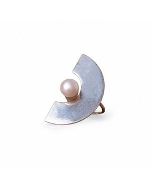 Silver Moon Moonlit Reverie Sterling Pearl Ring - Blue