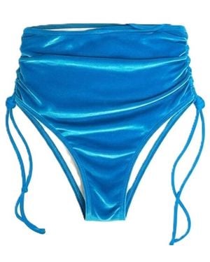 Brasini Swimwear Delva High Waisted Bikini Bottom - Blue