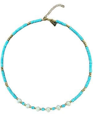 Christina Greene Free Spirit & Pearl Beaded Necklace - Blue