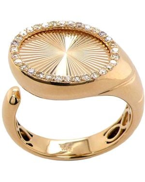 Artisan 18K Diamond Sunburst Halo Open Ring - Metallic