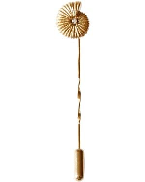 Lee Renee Ammonite Diamond Tie Pin –Twist Tie Pin – - Metallic