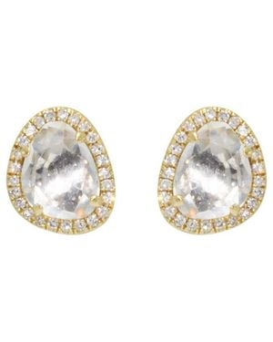 KAMARIA Pebble Stud Earrings With Diamonds & Topaz - Metallic