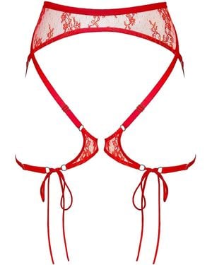 MONIQUE MORIN LINGERIE Moonstruck Lace Harness Fire - Red