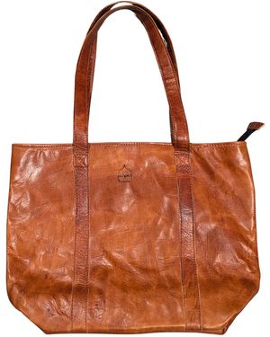 Berber Leather Neutrals The Nador Tote Bag - Brown