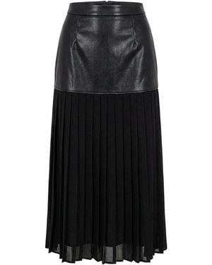 Esther Saadia Rebel Romance 50/50 Leather Skirt - Black