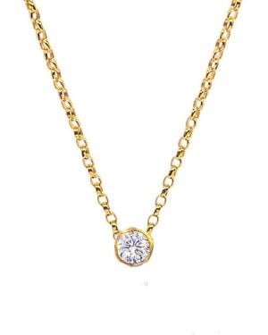 Lily Flo Jewellery Aurora Diamond Solitaire Necklace - Metallic
