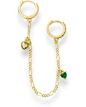 Alexie of Athens Envy Heart Charm Chain Huggie - Metallic
