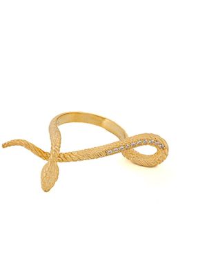 Ebru Jewelry Mythology Snake Vermeil & Diamond Design Ring - Metallic