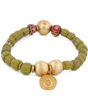 Ebru Jewelry Lucky Fish Beaded Bracelet - Metallic