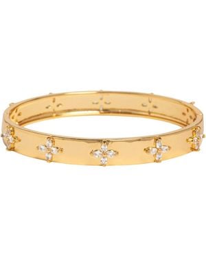 Uchi and Soto Kinmokusei Bead Floral Bangle - Metallic