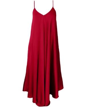 Janara Jones Burgundy Satin Mariella Dress - Red