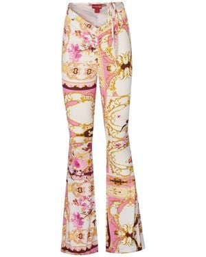 No'design Sway Ruched Flared Pants - Pink